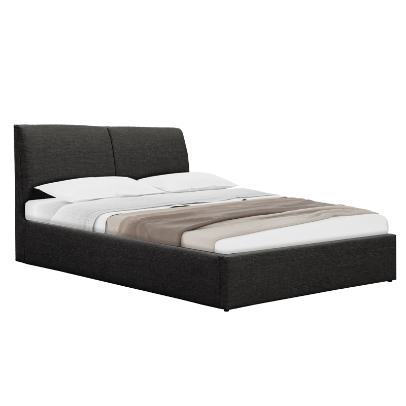 Κρεβάτι διπλό Violaine pakoworld ύφασμα ανθρακί με αποθηκευτικό χώρο 160x200εκ 1