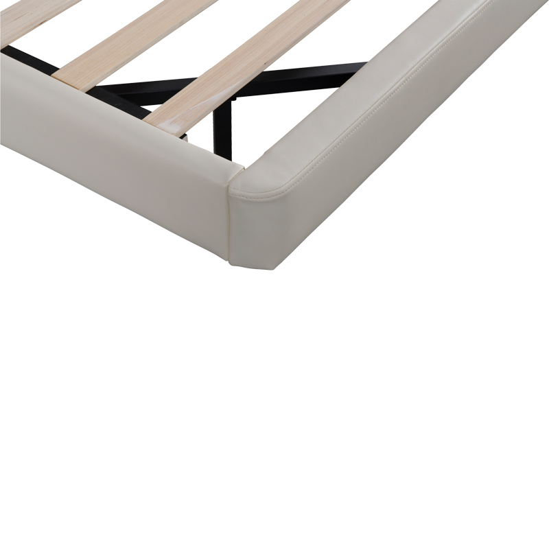 Κρεβάτι διπλό Jessie pakoworld floating style με led-PU εκρού 160x200εκ 7