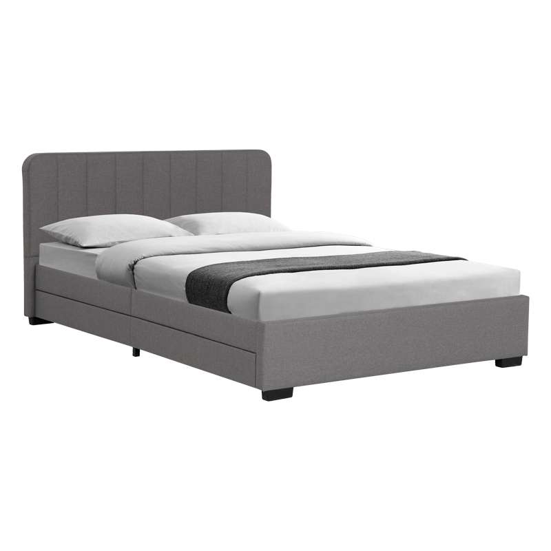 Κρεβάτι Veloty pakoworld ύφασμα ανθρακί με συρτάρια 150x200εκ 1