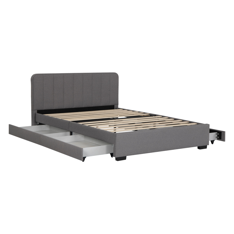 Κρεβάτι Veloty pakoworld ύφασμα ανθρακί με συρτάρια 150x200εκ 2