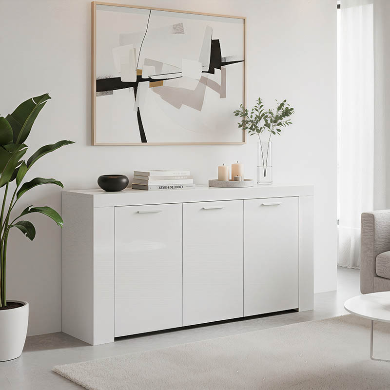 Μπουφές Joanna pakoworld λευκό 144x42x80εκ 1