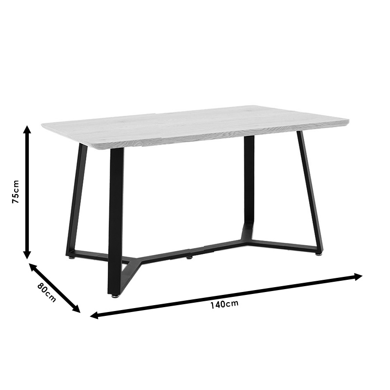 Tραπέζι Gemma pakoworld sonoma-μαύρο 140x80x75εκ 6