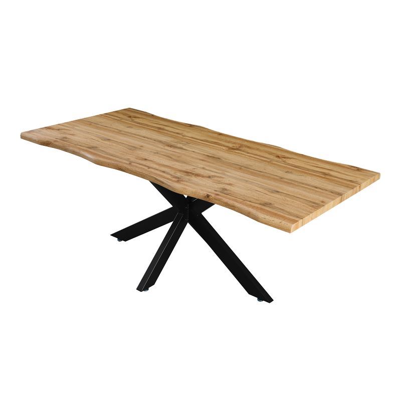 Tραπέζι Gilman pakoworld MDF sonoma-μαύρο 180x90x75εκ 4