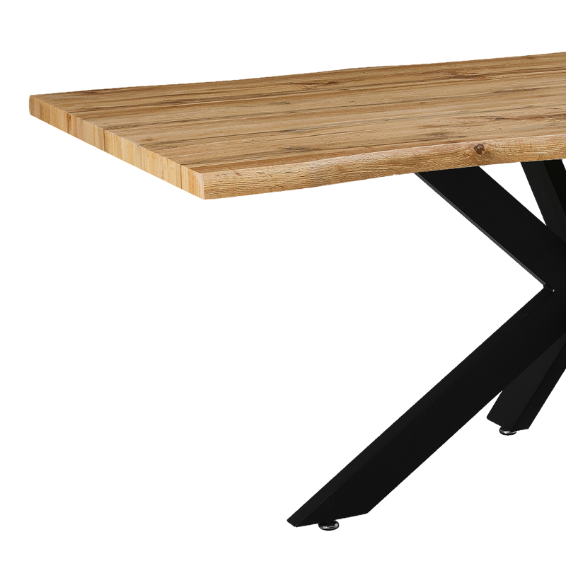Tραπέζι Gilman pakoworld MDF sonoma-μαύρο 180x90x75εκ 5