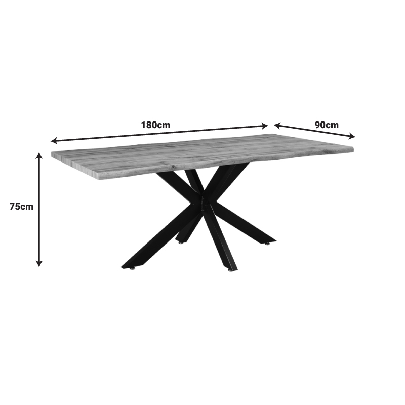 Tραπέζι Gilman pakoworld MDF sonoma-μαύρο 180x90x75εκ 6