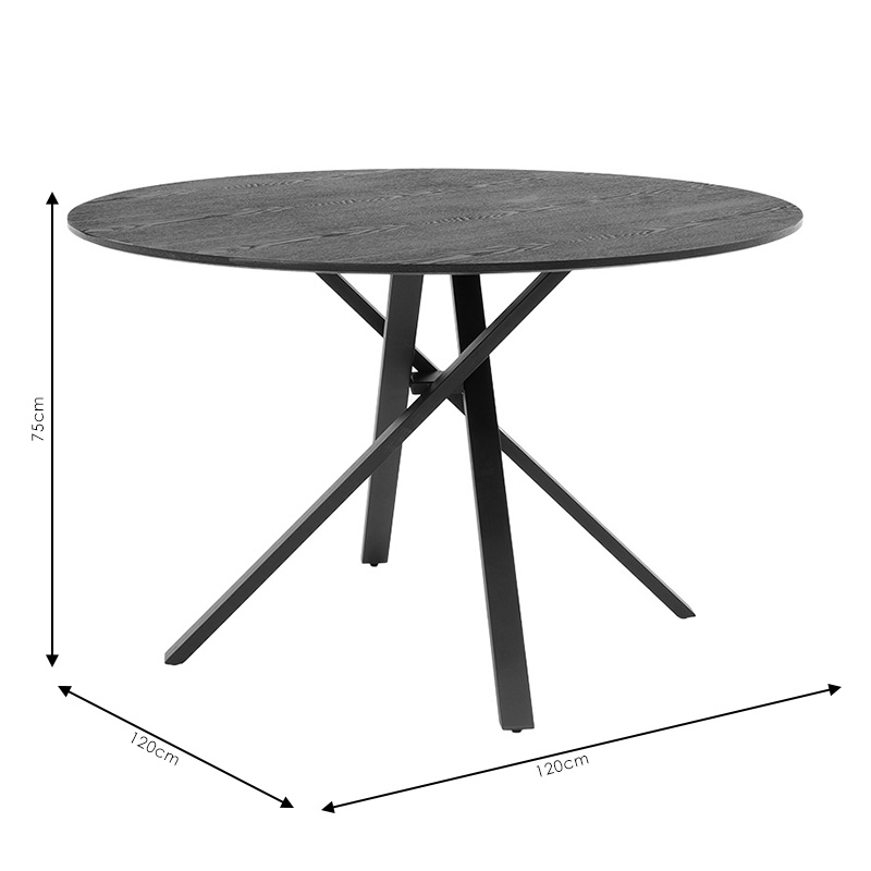 Tραπέζι Cerco pakoworld MDF μαύρο Φ120x75εκ 5