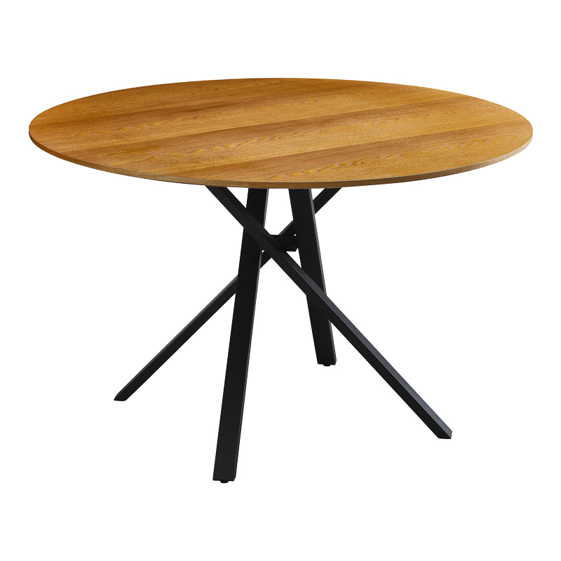 Tραπέζι Cerco pakoworld sonoma mdf και μαύρο μεταλλικό πόδι Φ120x75εκ 1