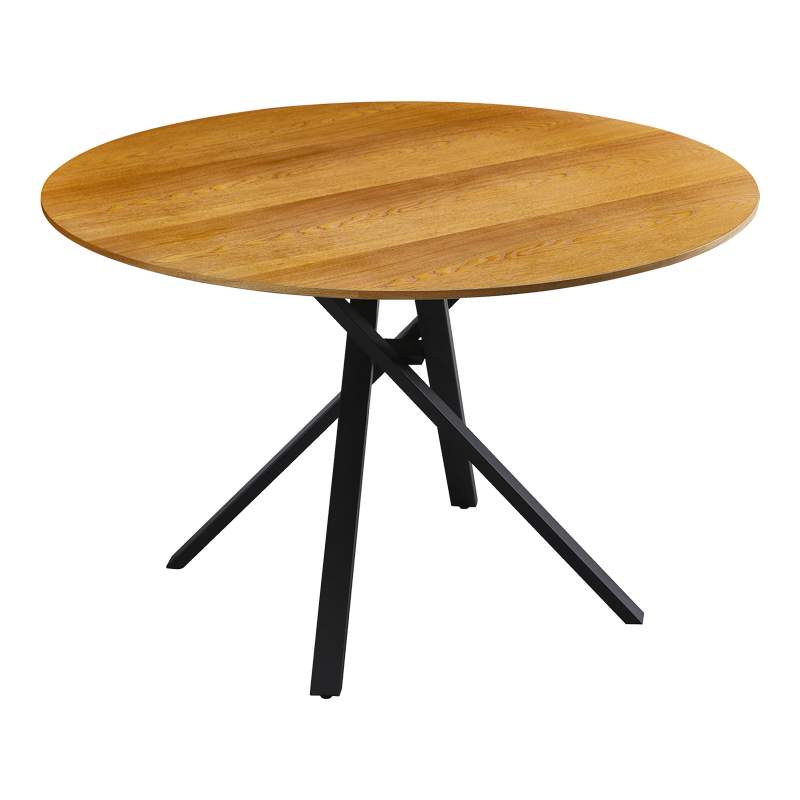 Tραπέζι Cerco pakoworld sonoma mdf και μαύρο μεταλλικό πόδι Φ120x75εκ 3