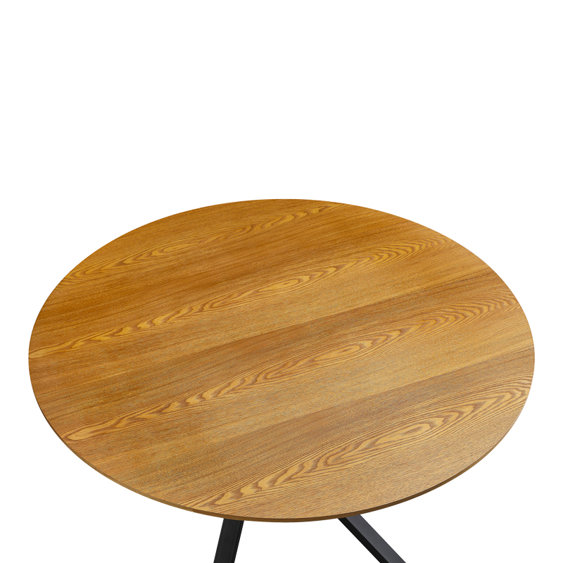 Tραπέζι Cerco pakoworld sonoma mdf και μαύρο μεταλλικό πόδι Φ120x75εκ 4