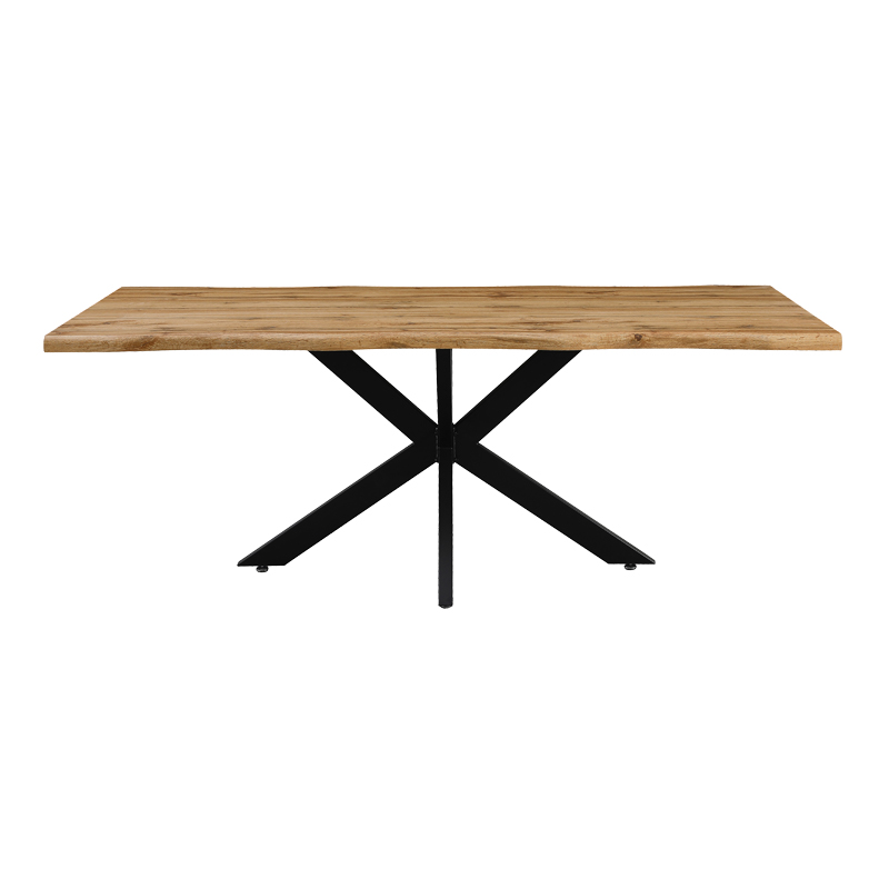 Tραπέζι Gilman pakoworld mdf σε sonoma απόχρωση και μαύρο μεταλλικό πόδι 200x100x75εκ 2