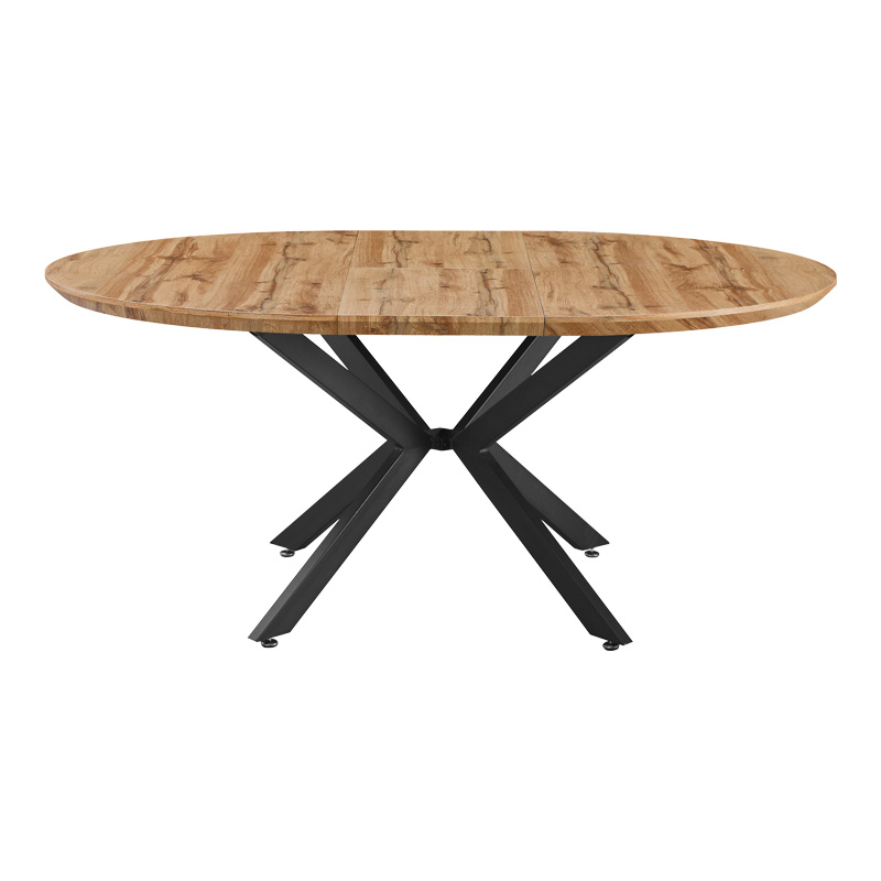 Τραπέζι επεκτεινόμενο Edina pakoworld mdf σε sonoma απόχρωση με μαύρα μεταλλικά πόδια 130-170x130x75εκ 3