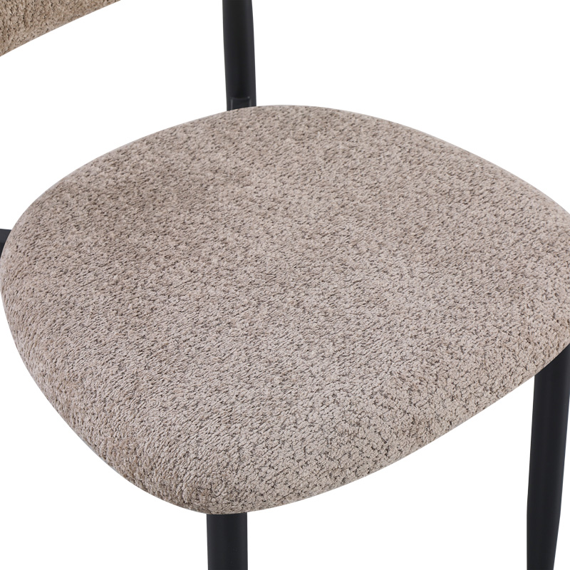 Καρέκλα Folegio pakoworld μπουκλέ σε γκρι απόχρωση με μαύρα πόδια 50x57x79.5εκ 7