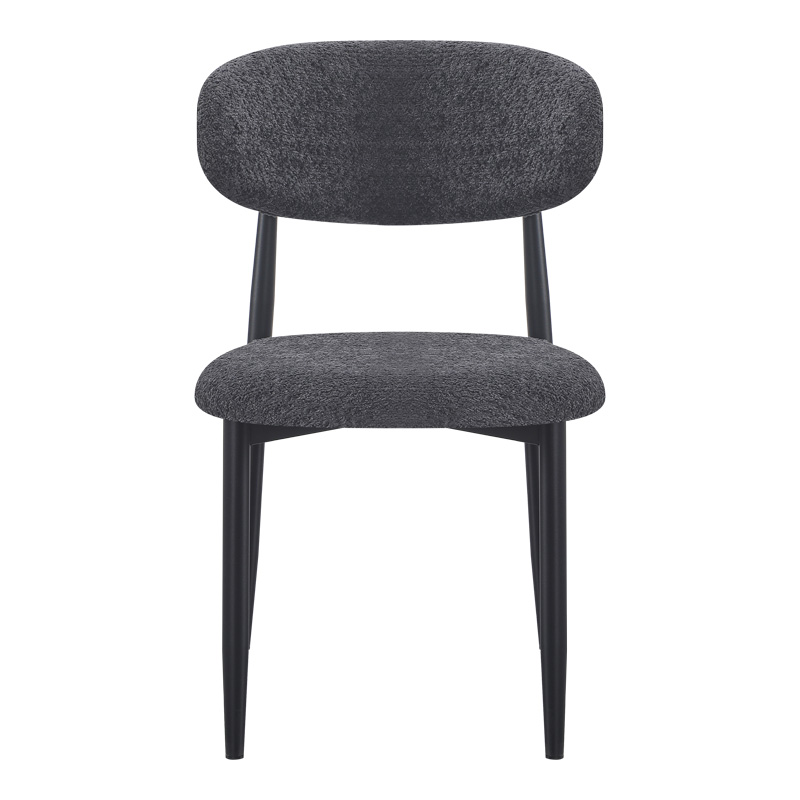 Καρέκλα Folegio pakoworld μπουκλέ σε ανθρακί απόχρωση με μαύρα πόδια 50x57x79.5εκ 4