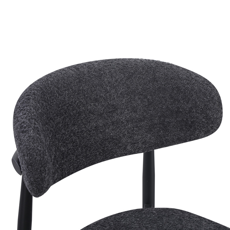Καρέκλα Folegio pakoworld μπουκλέ σε ανθρακί απόχρωση με μαύρα πόδια 50x57x79.5εκ 5