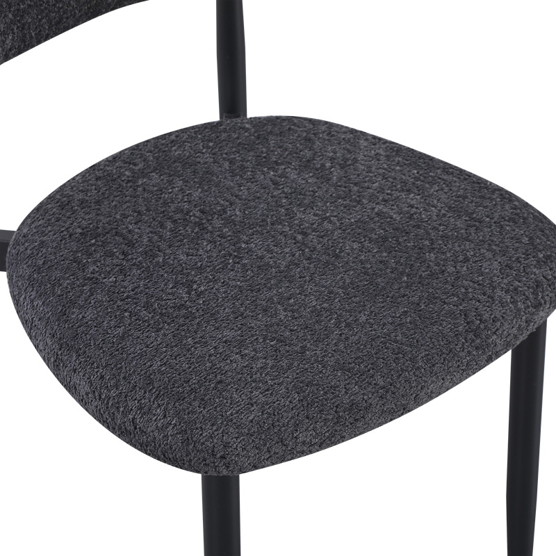 Καρέκλα Folegio pakoworld μπουκλέ σε ανθρακί απόχρωση με μαύρα πόδια 50x57x79.5εκ 7