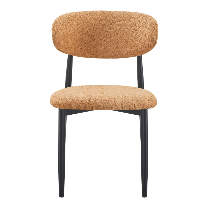 Καρέκλα Folegio pakoworld μπουκλέ σε camel απόχρωση με μαύρα πόδια 50x57x79.5εκ 4