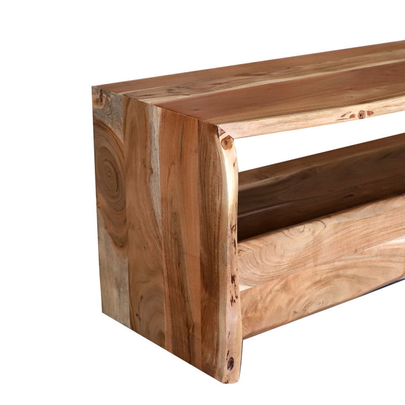 Έπιπλο τηλεόρασης Konna pakoworld μασίφ ξύλο ακακίας καρυδί 140x40x45εκ 3