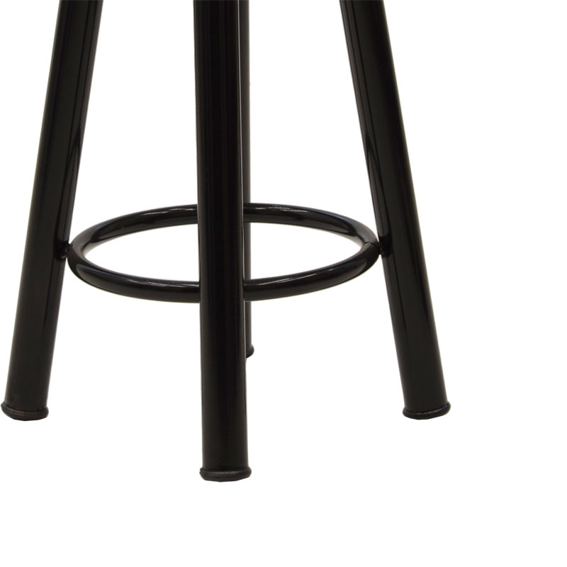 Σκαμπό μπαρ Onyx pakoworld ξύλο δρυς-μέταλλο μαύρο gloss Φ33x77εκ 3