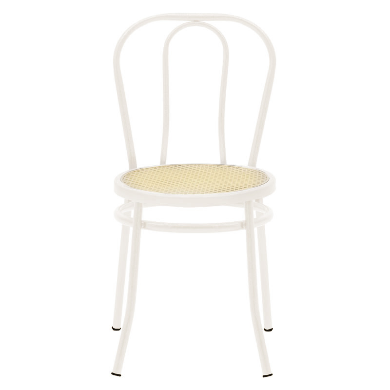 Καρέκλα Βιέννης pakoworld pe rattan μπεζ-μέταλλο εκρού 4