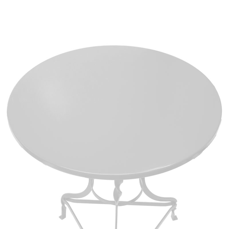 Τραπέζι Ζαππείου Noah pakoworld μεταλλικό λευκό Φ58x72εκ 2