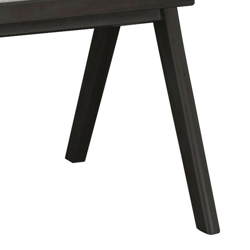 Πολυθρόνα Winslow pakoworld ξύλο rubberwood μαύρο-pvc rattan φυσικό-ύφασμα γκρι 3