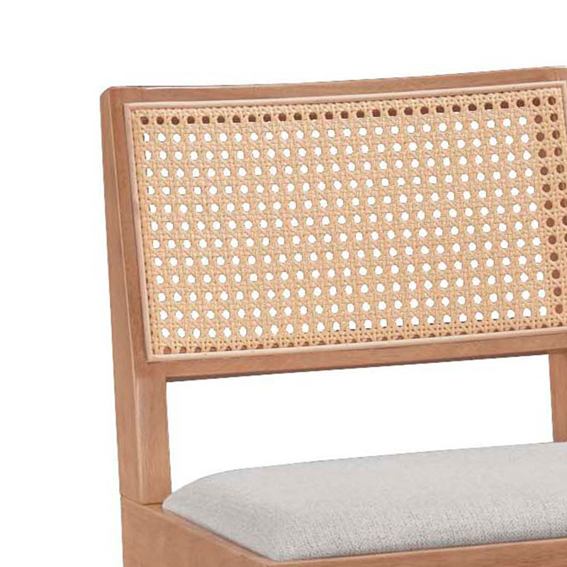 Σκαμπό bar Winslow pakoworld ξύλο rubberwood ανοικτό καρυδί-pvc rattan φυσικό-ύφασμα γκρι 44.5x46x98εκ 3