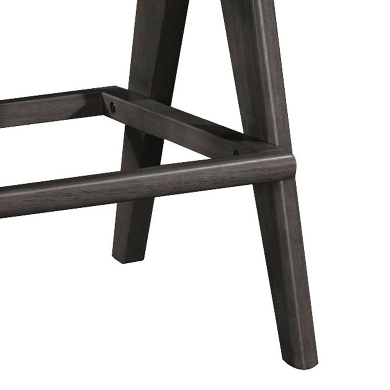 Σκαμπό bar Winslow pakoworld ξύλο rubberwood μαύρο-pvc rattan φυσικό-ύφασμα γκρι 44.5x46x98εκ 3