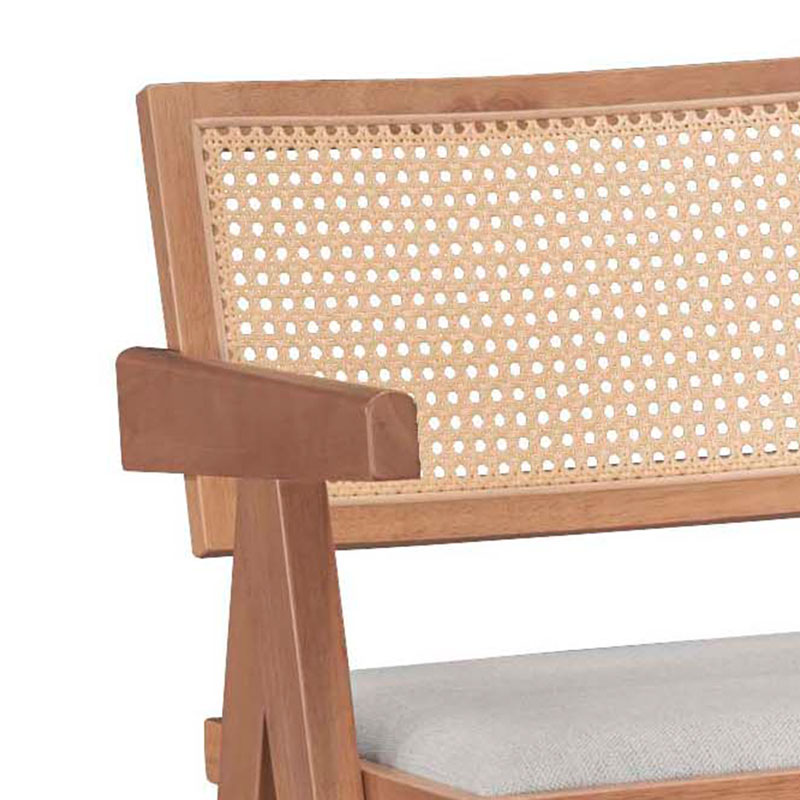 Σκαμπό bar Winslow pakoworld ξύλο rubberwood ανοικτό καρυδί-pvc rattan φυσικό-ύφασμα γκρι 3