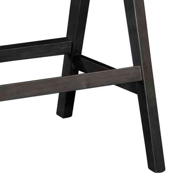Σκαμπό bar Winslow pakoworld ξύλο rubberwood μαύρο-pvc rattan φυσικό-ύφασμα γκρι 4