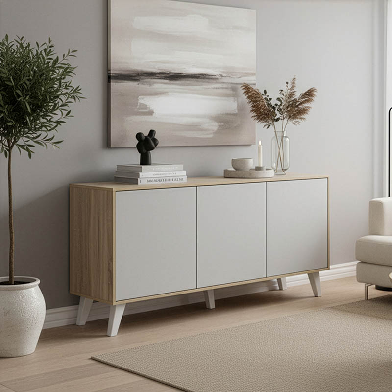 Μπουφές Billie pakoworld sonoma-γκρι 149x40x77εκ 1