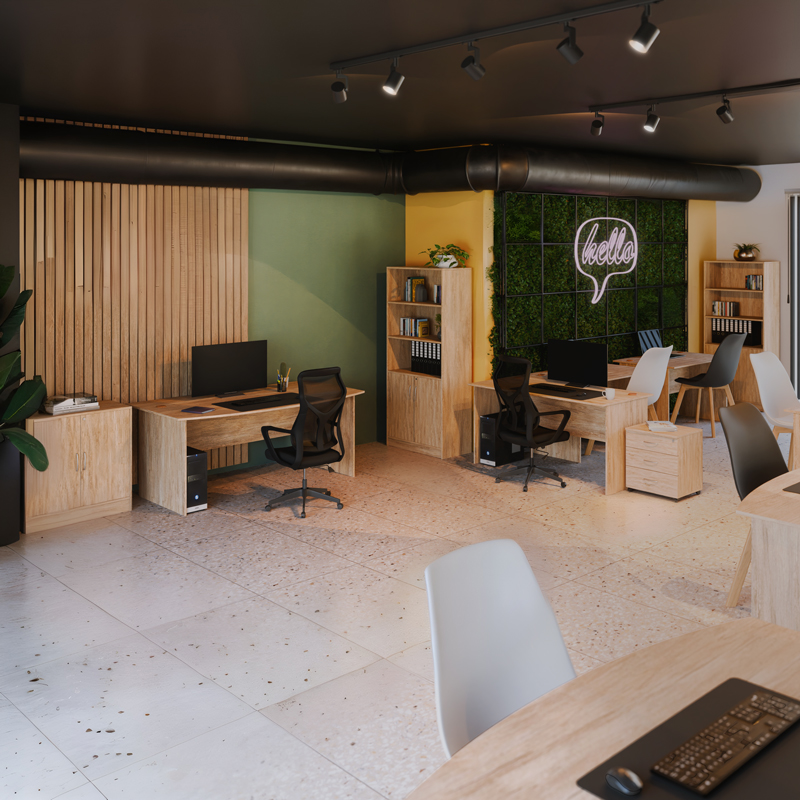 Βιβλιοθήκη Anze pakoworld φυσικό μελαμίνης 80x40x180εκ 2