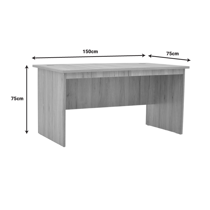 Γραφείο εργασίας Anze pakoworld φυσικό μελαμίνης 150x75x75εκ 4