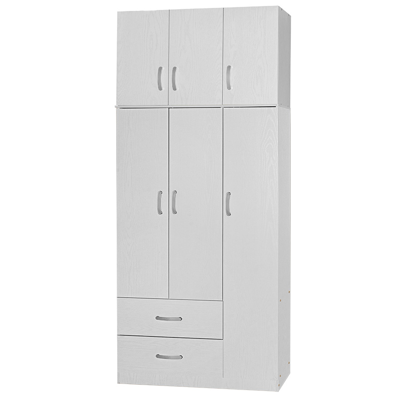 Ντουλάπα τρίφυλλη και πατάρι Zelia pakoworld λευκό 90x42x240εκ. 1