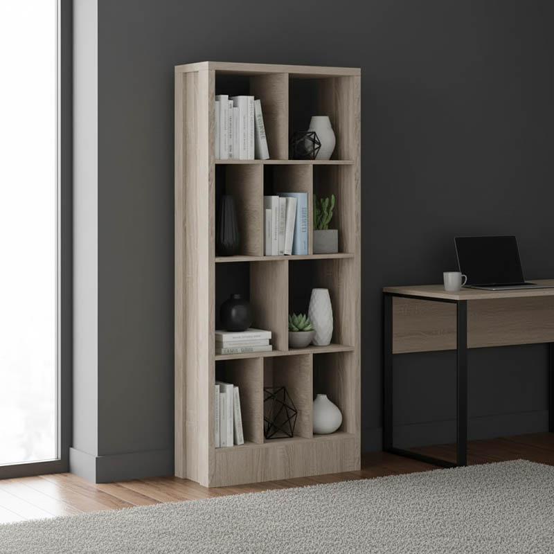 Βιβλιοθήκη Dividre pakoworld sonoma oak μελαμίνης 80x30x181εκ 1