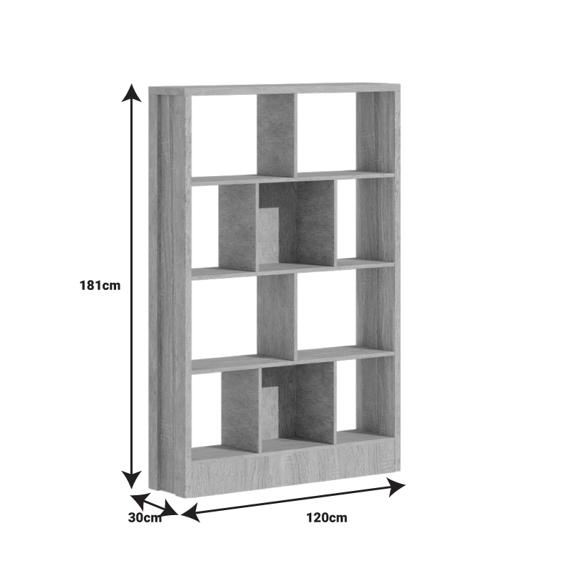Βιβλιοθήκη Dividre pakoworld sonoma oak μελαμίνης 120x30x181εκ 5