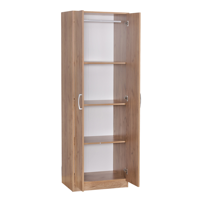 Ντουλάπα Jonar pakoworld δίφυλλη oak μελαμίνης 60x42x180εκ 2