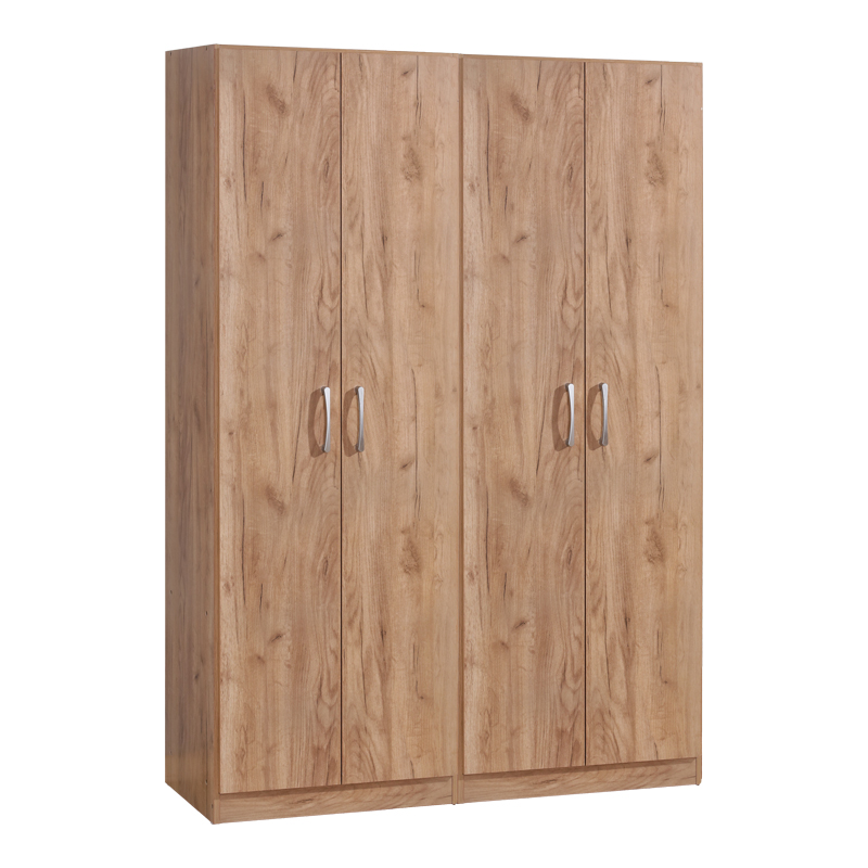 Ντουλάπα ρούχων τετράφυλλη Jonar I pakoworld χρώμα oak 120x42x180εκ 1
