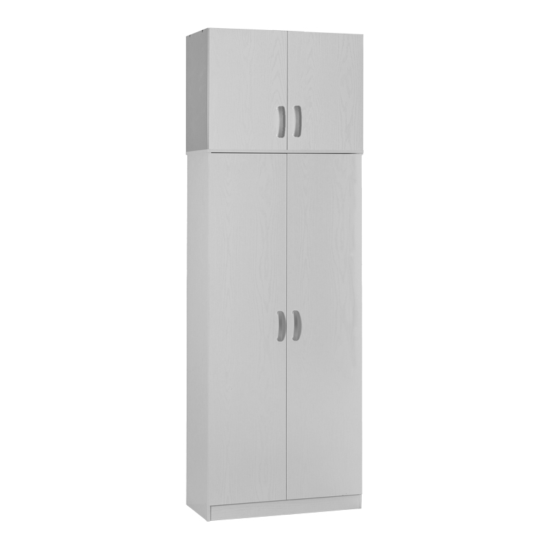 Ντουλάπα δίφυλλη με πατάρι Zelia pakoworld σε λευκή απόχρωση 79x42x240εκ. 1