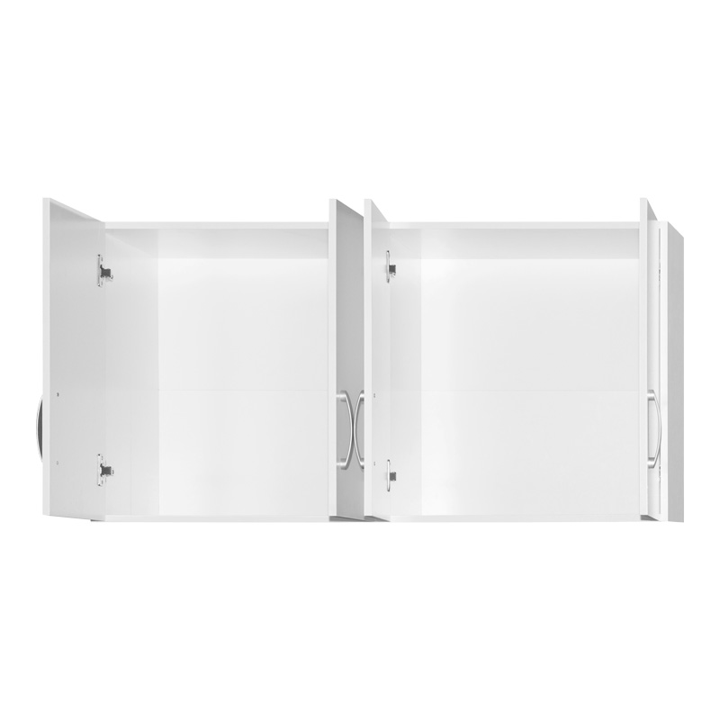 Ντουλάπα ρούχων τετράφυλλη με πατάρι Zelia pakoworld με 2 συρτάρια σε λευκή απόχρωση 120x42x240εκ 3