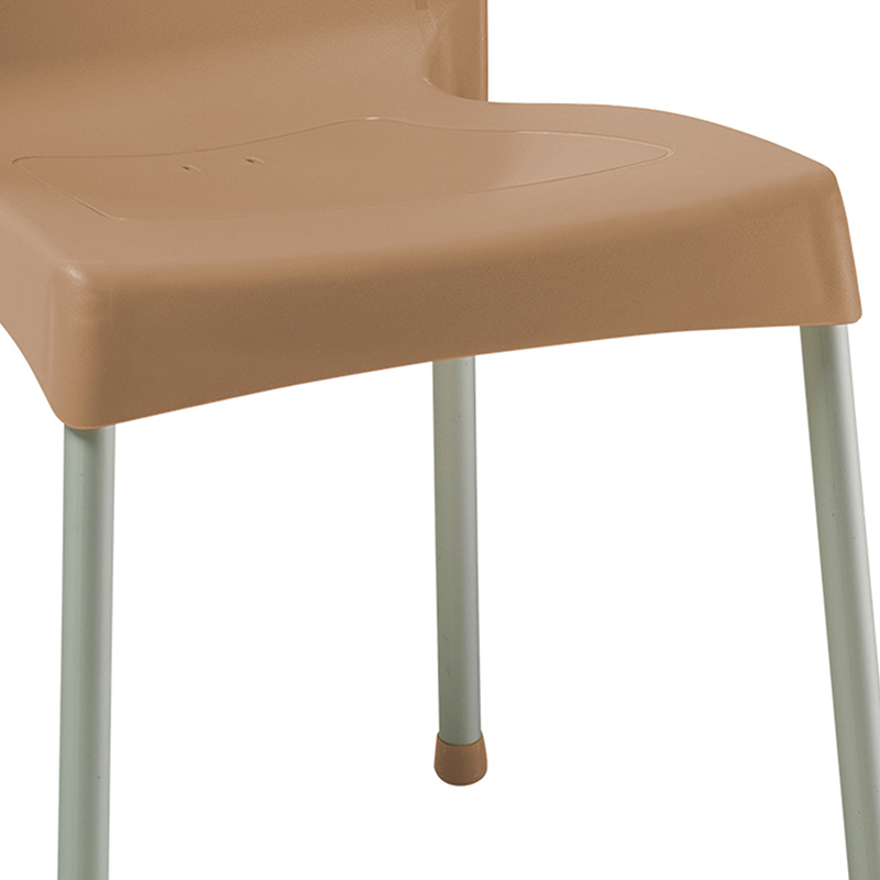 Καρέκλα Crafted pakoworld PP cappucino-αλουμίνιο γκρι 4