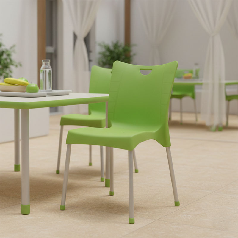 Καρέκλα Crafted pakoworld PP πράσινο-αλουμίνιο γκρι 2