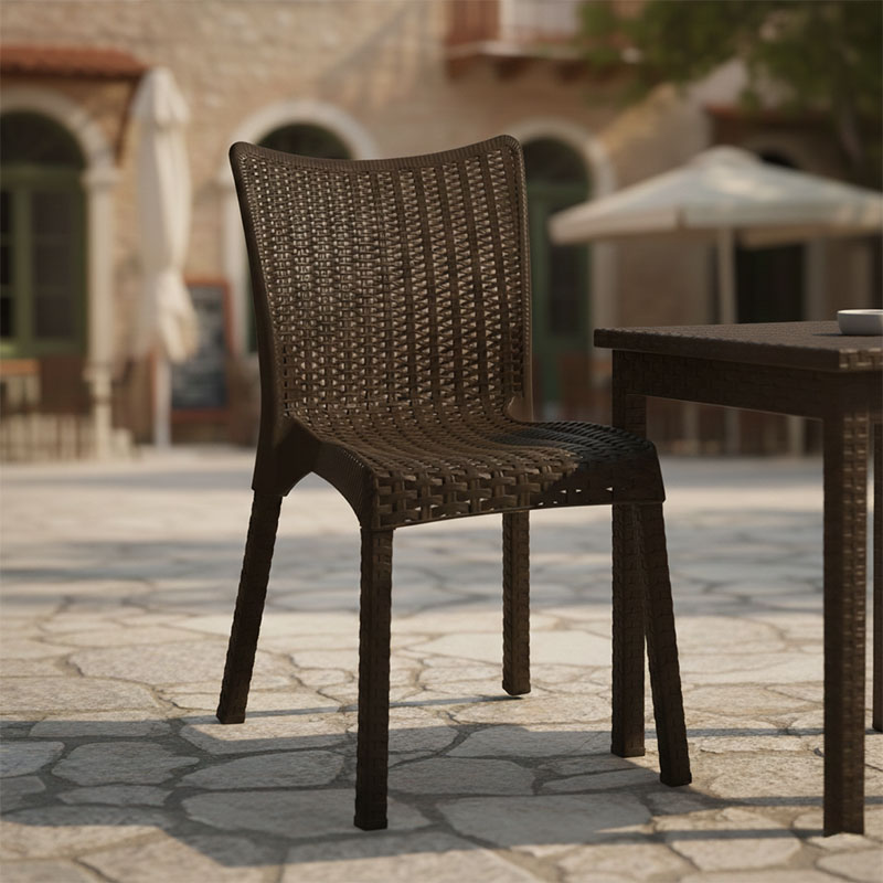 Καρέκλα Confident pakoworld PP σκούρο καφέ 2