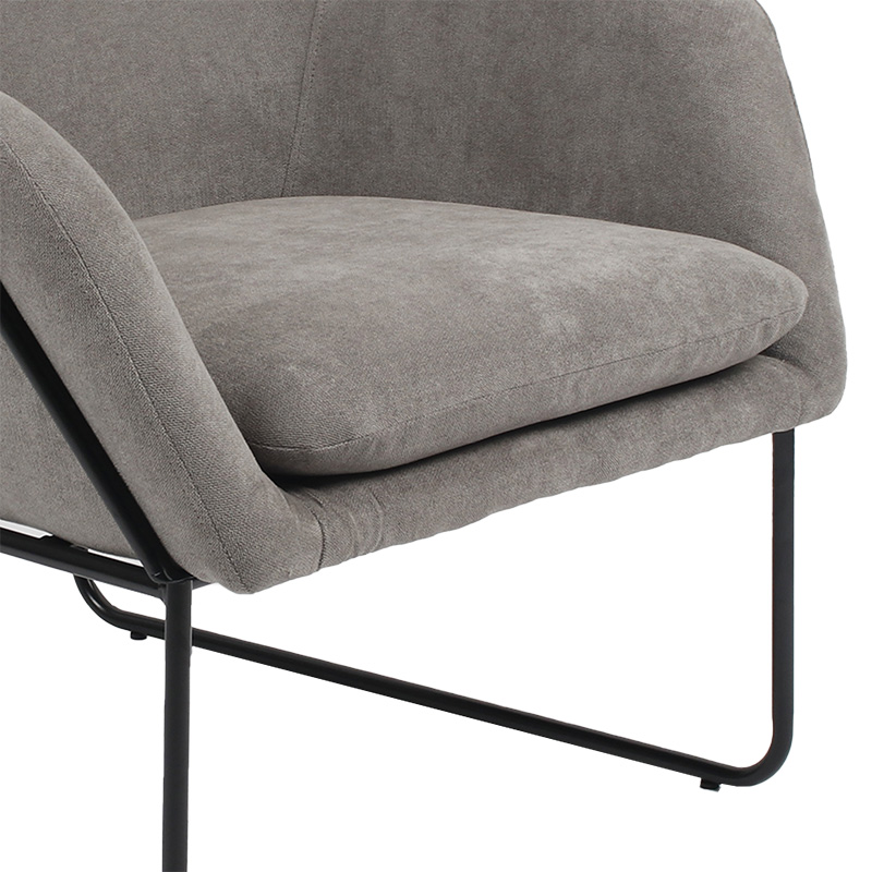 Πολυθρόνα Indelible pakoworld ύφασμα γκρι-μαύρο 76x67x81εκ 6