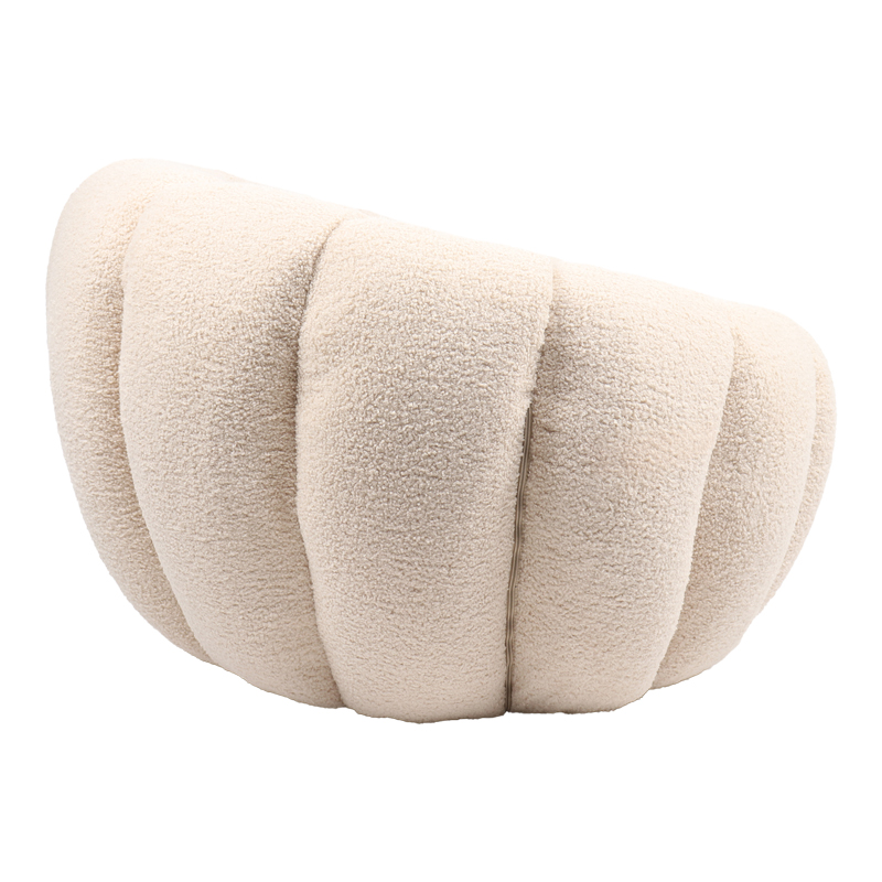 Πολυθρόνα Yannick pakoworld μπουκλέ ύφασμα μπεζ 92x92x60εκ 2