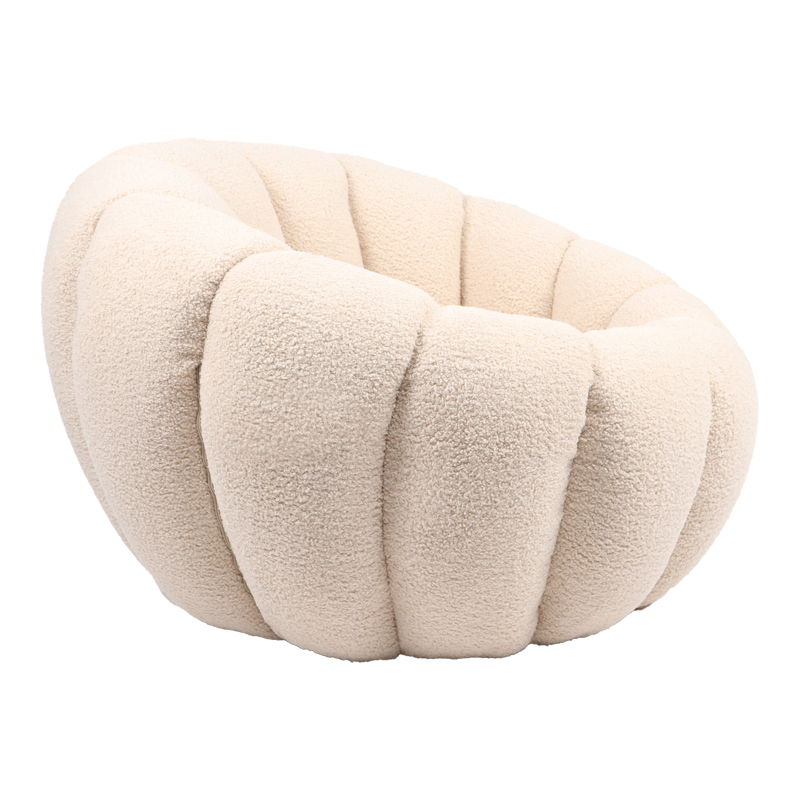 Πολυθρόνα Yannick pakoworld μπουκλέ ύφασμα μπεζ 92x92x60εκ 4