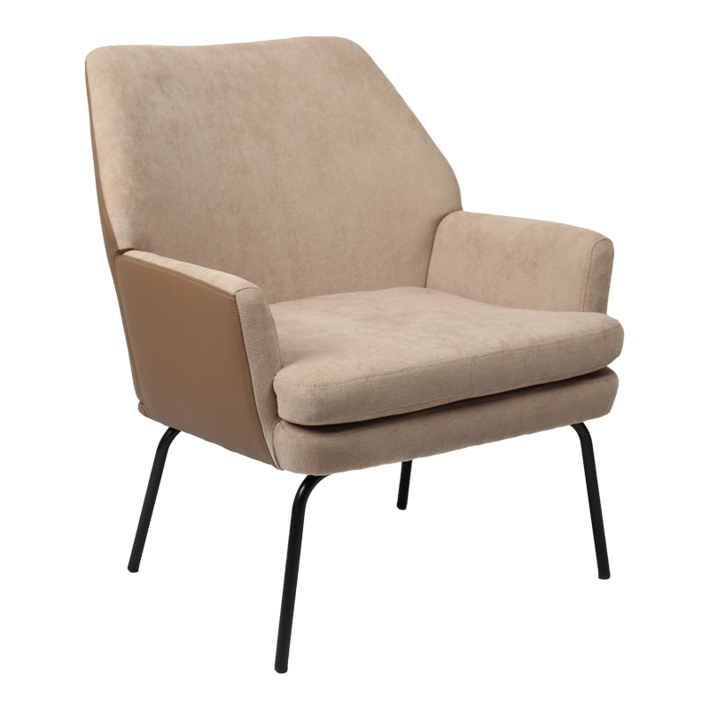 Πολυθρόνα Kieran pakoworld ύφασμα καφέ-πόδι μαύρο 77x69x82.5εκ 1