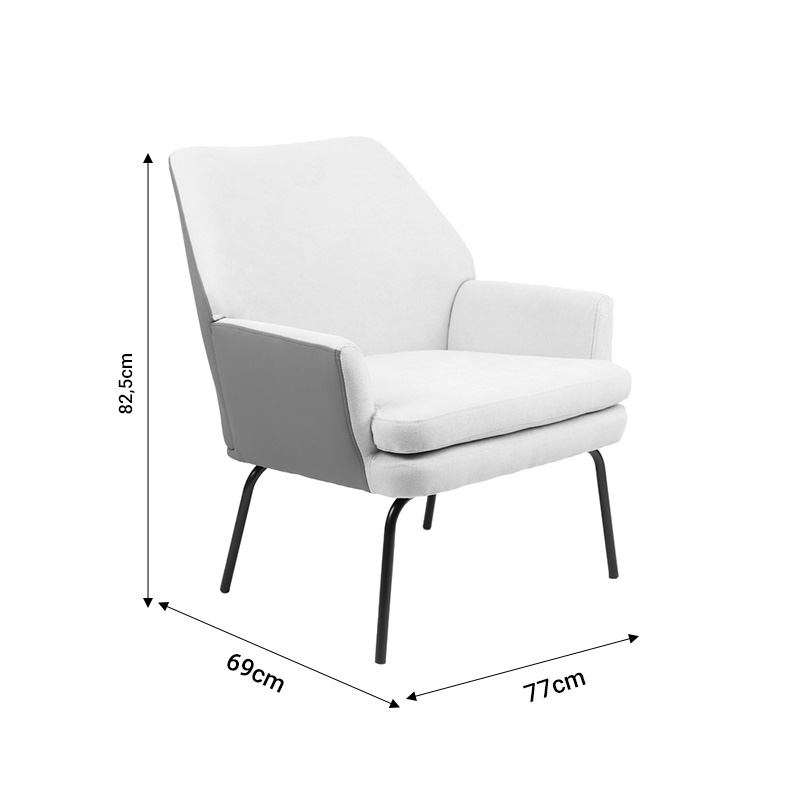 Πολυθρόνα Kieran pakoworld ύφασμα γκρι- πόδι μαύρο 77x69x82.5εκ 5