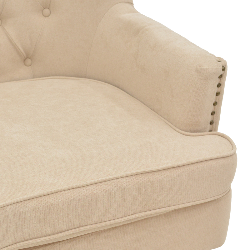 Πολυθρόνα Keisi pakoworld μπεζ ύφασμα-πόδι rubberwood σε μαύρη απόχρωση 81.5x84x92.5εκ 7