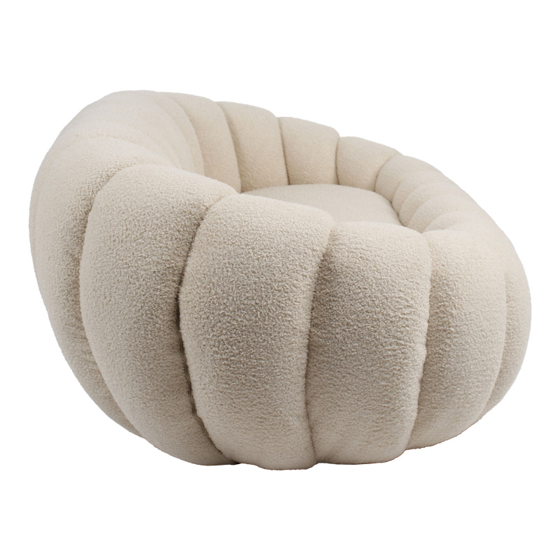 Καναπές 2θέσιος Yannick pakoworld μπουκλέ ύφασμα σε μπεζ απόχρωση 148x92x62εκ 4