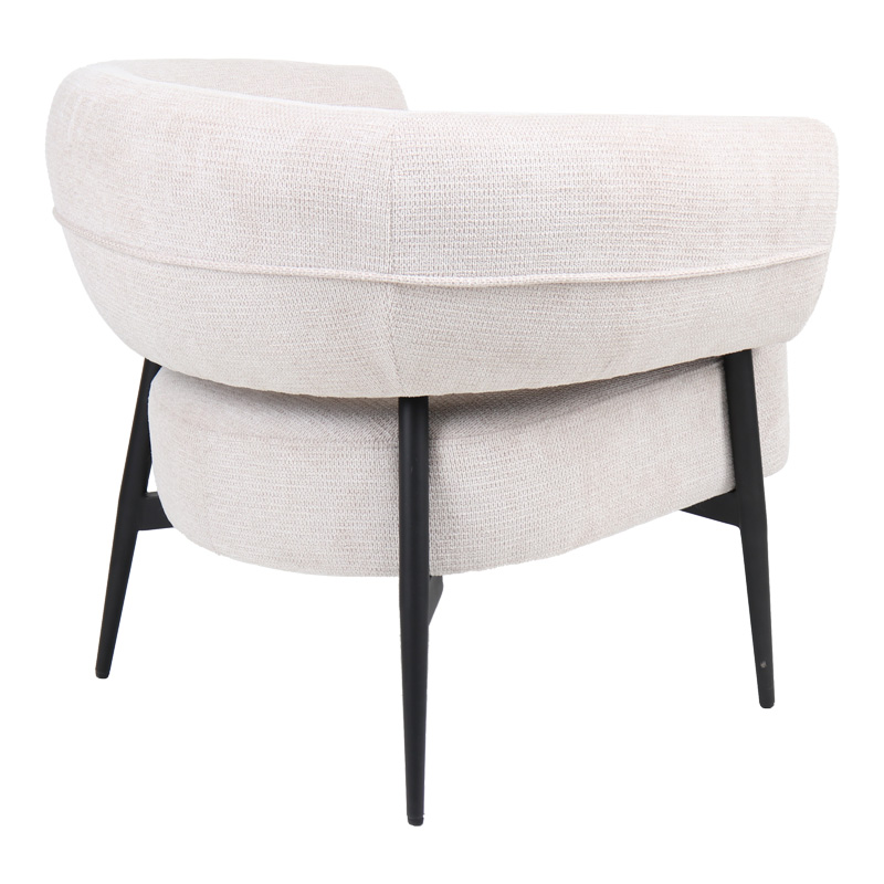 Πολυθρόνα Penfel pakoworld ύφασμα σε κρεμ απόχρωση με πόδι μαύρο μέταλλο 85x72x73εκ 2